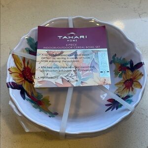 Tahari Colorful Floral Melamine Bowl Set